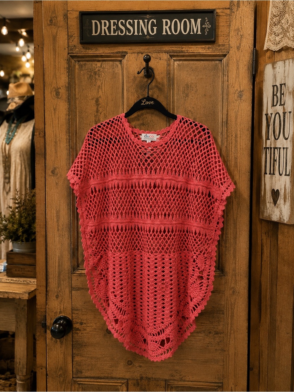 Denim&Co Coral Open-Knit Swim Coverup